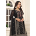 Picture of Georgette & Silk Black Readymade Salwar Kameez