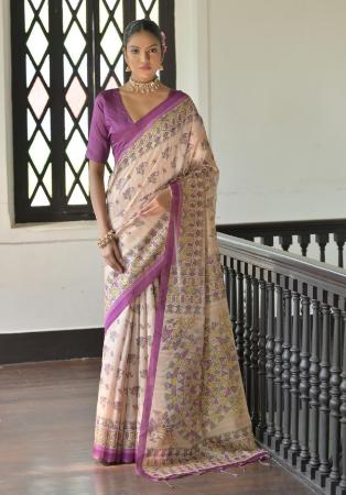 Picture of Magnificent Silk Beige Saree