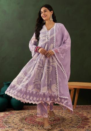 Picture of Excellent Cotton Plum Readymade Salwar Kameez