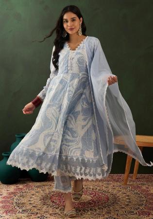 Picture of Splendid Cotton Light Blue Readymade Salwar Kameez