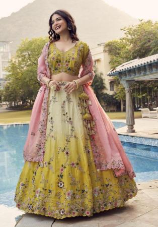 Picture of Sightly Silk & Organza Khaki Lehenga Choli