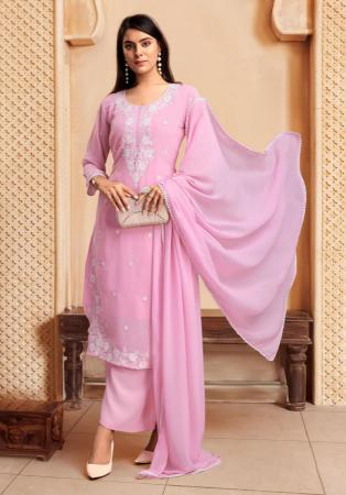 Picture of Good Looking Georgette Pink Readymade Salwar Kameez