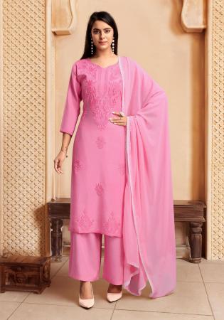 Picture of Georgette Light Coral Readymade Salwar Kameez