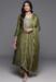 Picture of Chiffon Dark Olive Green Readymade Salwar Kameez