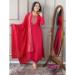 Picture of Statuesque Chiffon Crimson Readymade Salwar Kameez