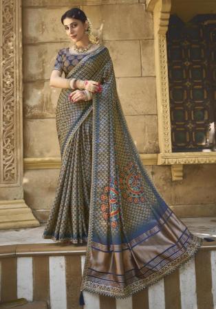 Picture of Admirable Silk Dark Slate Blue Saree