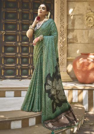 Picture of Pleasing Silk Dark Sea Green Saree