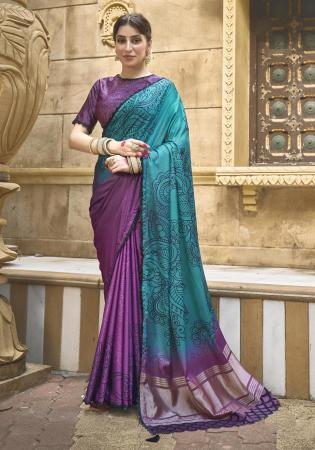 Picture of Pleasing Silk Plum Saree