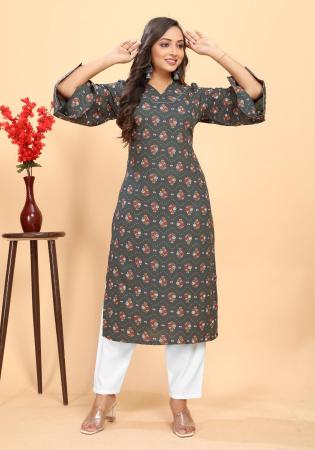 Picture of Ravishing Rayon Slate Grey Kurtis & Tunic