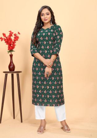 Picture of Marvelous Rayon Sea Green Kurtis & Tunic