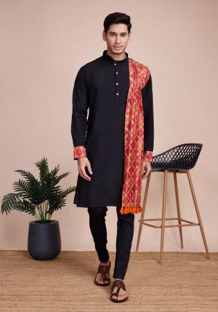 Picture of Charming Silk Black Kurtas