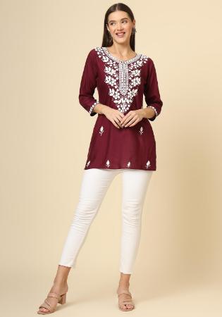 Picture of Beauteous Rayon Brown Kurtis & Tunic