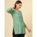 Picture of Resplendent Rayon Dark Sea Green Kurtis & Tunic