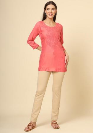 Picture of Grand Rayon Salmon Kurtis & Tunic