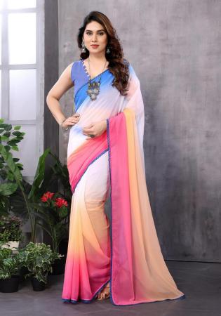 Picture of Bewitching Georgette Plum Saree