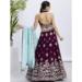 Picture of Alluring Georgette & Satin Maroon Lehenga Choli