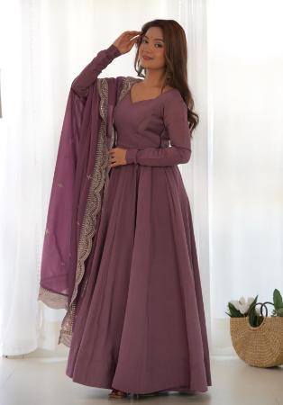 Picture of Nice Silk Dim Gray Readymade Salwar Kameez