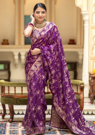 Picture of Radiant Silk Plum Saree