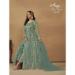 Picture of Delightful Net Cadet Blue Anarkali Salwar Kameez