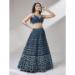 Picture of Stunning Chiffon & Net Navy Blue Lehenga Choli