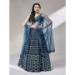 Picture of Stunning Chiffon & Net Navy Blue Lehenga Choli