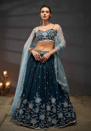 Picture of Radiant Chiffon & Net Midnight Blue Lehenga Choli