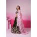 Picture of Georgette & Satin & Silk Dark Olive Green Lehenga Choli