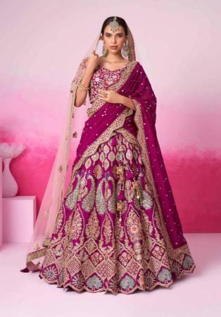 Picture of Georgette & Satin & Silk Dark Olive Green Lehenga Choli