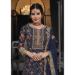 Picture of Enticing Silk Navy Blue Straight Cut Salwar Kameez