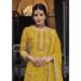 Picture of Silk Dark Golden Rod Straight Cut Salwar Kameez