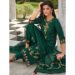 Picture of Silk & Organza Forest Green Readymade Salwar Kameez