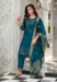 Picture of Silk & Organza Teal Readymade Salwar Kameez