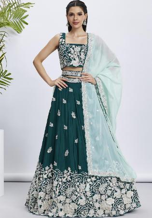 Picture of Appealing Georgette Teal Lehenga Choli