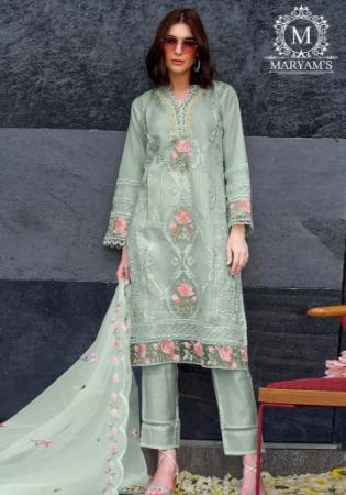 Picture of Organza Dark Sea Green Straight Cut Salwar Kameez