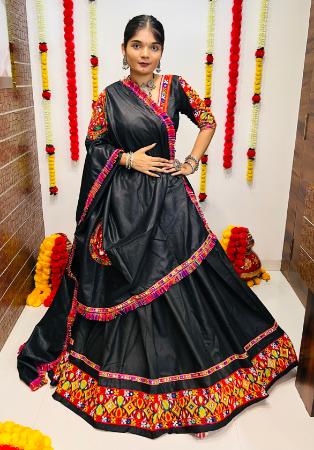 Picture of Cotton & Silk Black Readymade Lehenga Choli