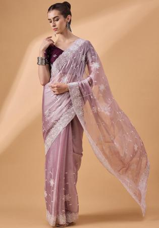 Picture of Wonderful Net & Silk Grey Saree