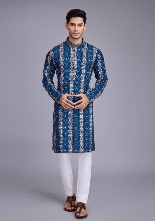 Picture of Exquisite Rayon Midnight Blue Kurtas