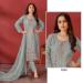 Picture of Georgette & Organza Dark Sea Green Straight Cut Salwar Kameez