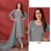 Picture of Georgette & Organza Slate Grey Straight Cut Salwar Kameez