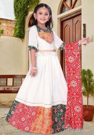 Picture of Splendid Chiffon White Kids Lehenga Choli