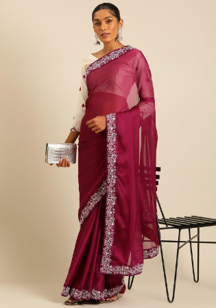 Picture of Alluring Silk Fire Brick Saree