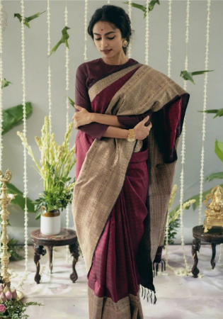 Picture of Magnificent Silk Brown Saree