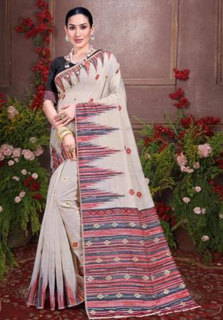 Picture of Delightful Cotton Azure Saree