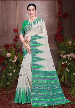 Picture of Bewitching Cotton Azure Saree