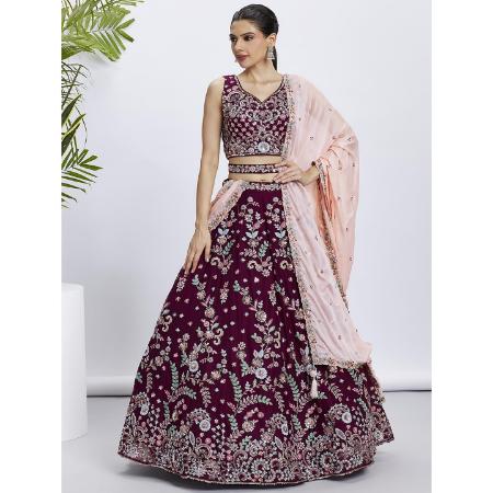 Picture of Splendid Georgette Brown Lehenga Choli