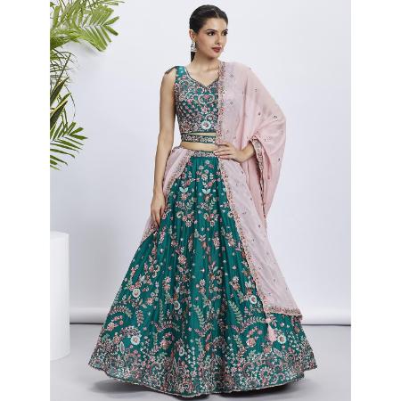 Picture of Sublime Georgette Sea Green Lehenga Choli