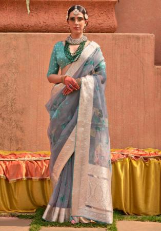 Picture of Appealing Silk Grey Saree