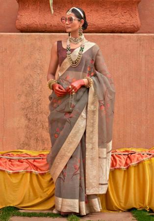 Picture of Ravishing Silk Dim Gray Saree