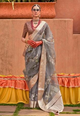 Picture of Ideal Silk Grey Saree