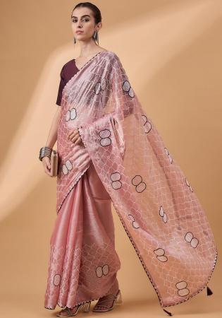 Picture of Splendid Chiffon & Net & Organza Rosy Brown Saree